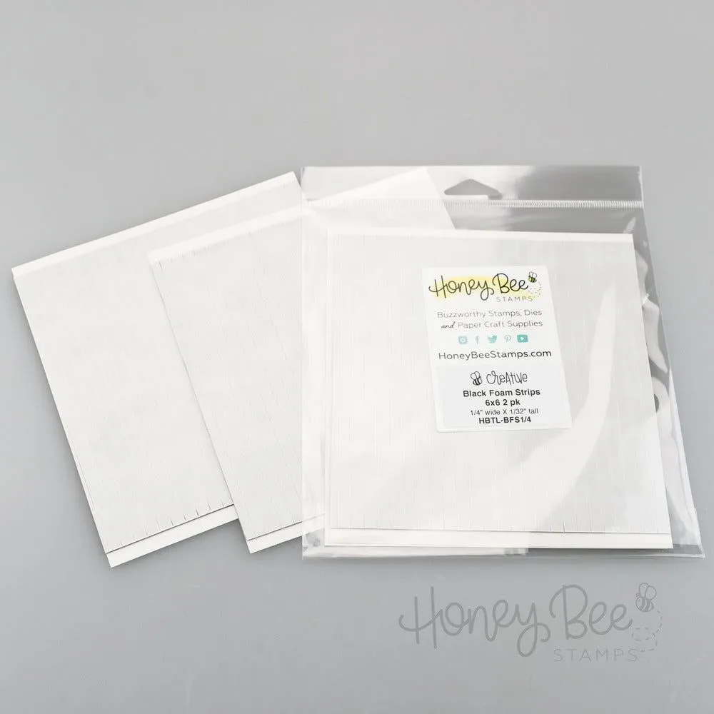 1/4” Black Foam Strips - 6x6” 2pk Sheets - 48 Strips