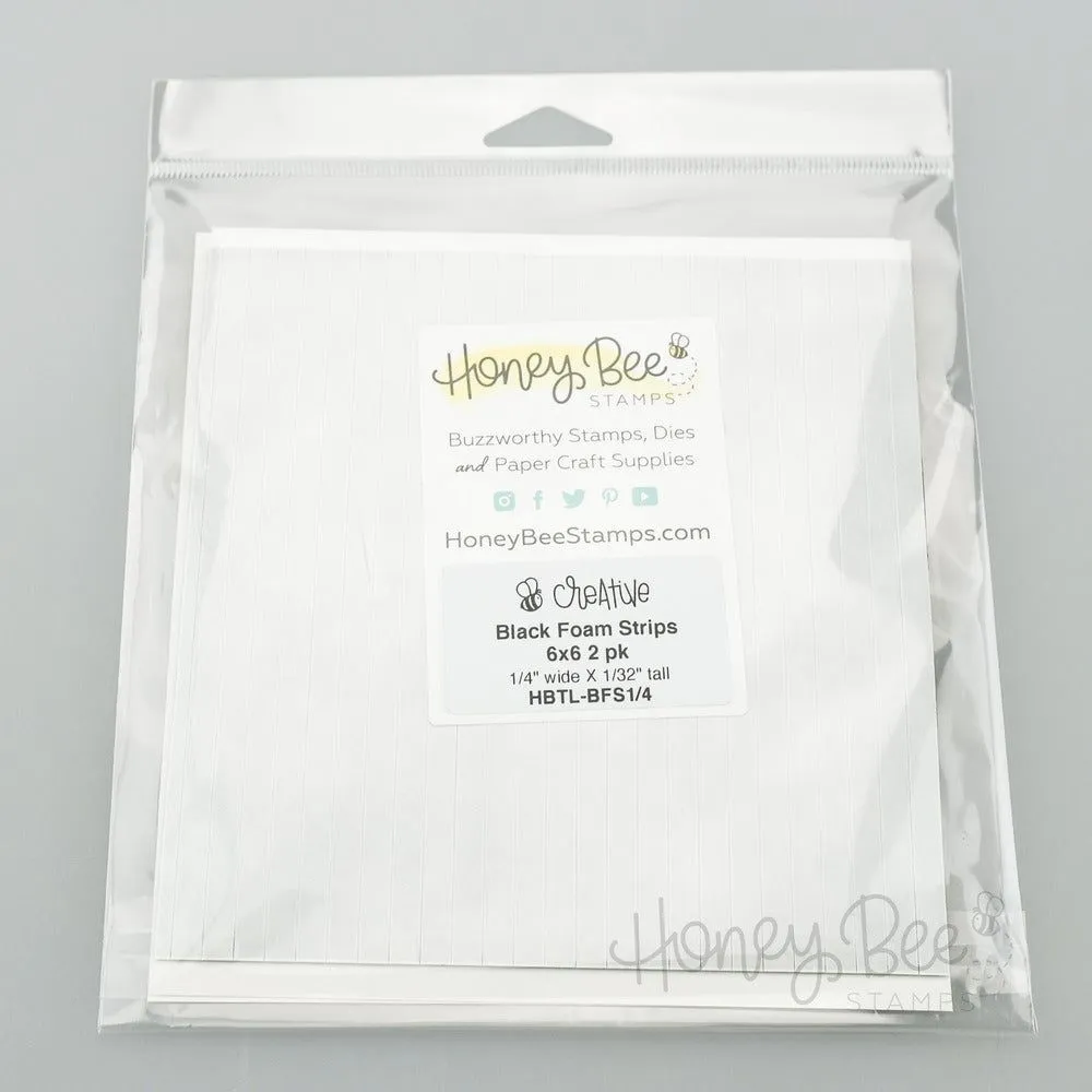 1/4” Black Foam Strips - 6x6” 2pk Sheets - 48 Strips
