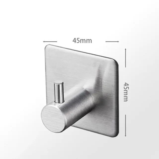 1PC Stainless Steel High-end Hook Self Adhesive Clothes Hange Bags Key Rack Kitchen Towel Hanger Bathroom Accessory Organizer