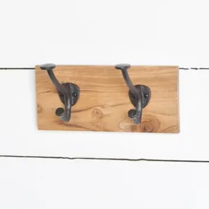 2 Hook Wood Wall Hanger