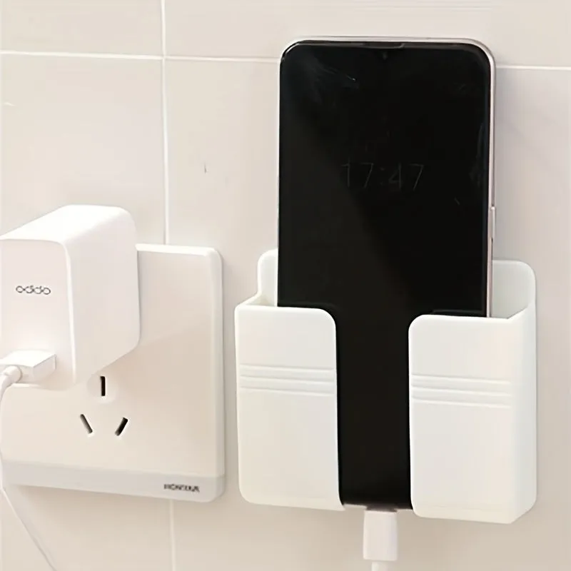 2in1 Wall Mounted Storage Rack Phone Holder  Organizer