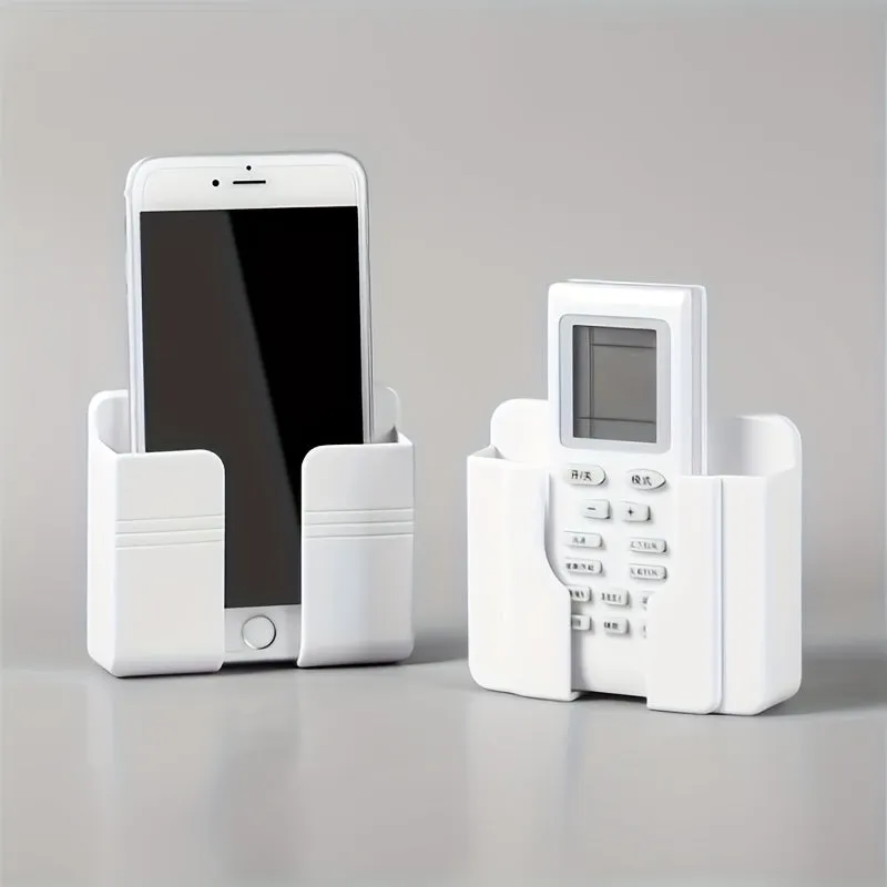 2in1 Wall Mounted Storage Rack Phone Holder  Organizer