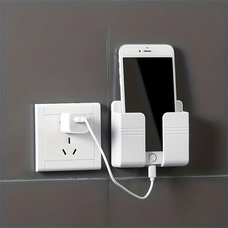 2in1 Wall Mounted Storage Rack Phone Holder  Organizer