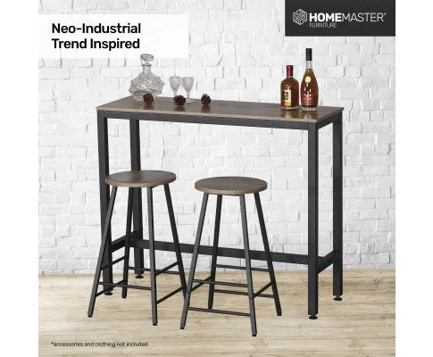 2PCE Bar Stools Round Neo Industrial Designed Stylish Modern 71cm