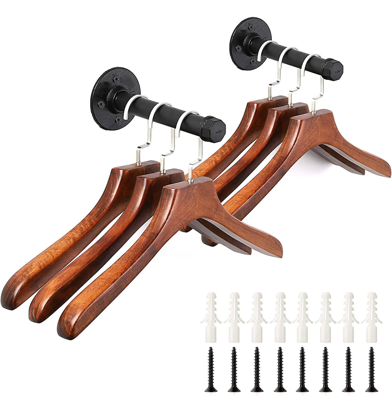 2Pcs Industrial Pipe Clothes Bar-17CM