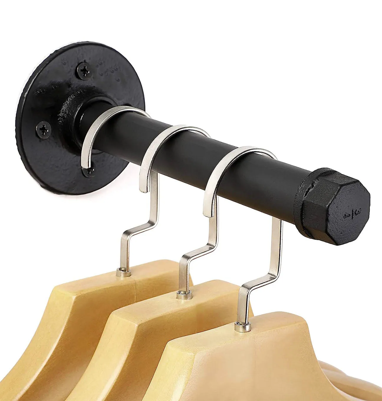 2Pcs Industrial Pipe Clothes Bar-17CM