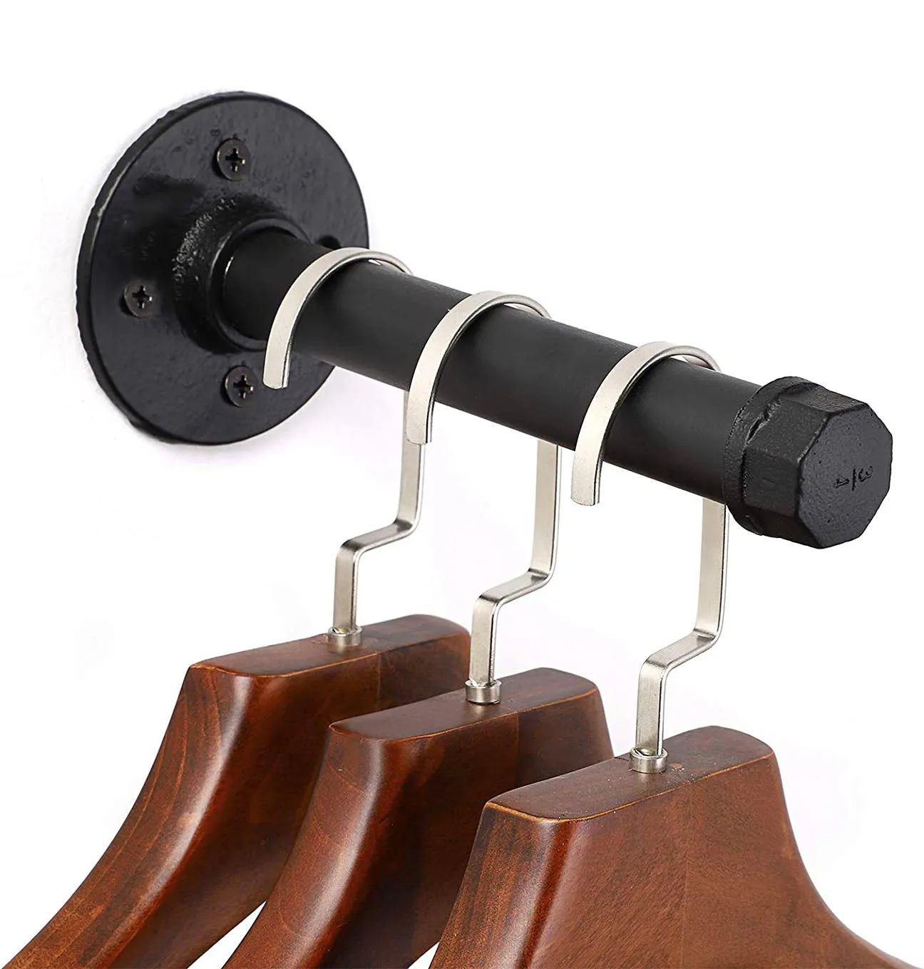 2Pcs Industrial Pipe Clothes Bar-17CM