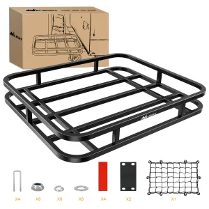 32264 Inch RV Bumper Mounted Cargo Rack Carrier with Net Fits 4-inch or 4-1/2-inch Bumpers