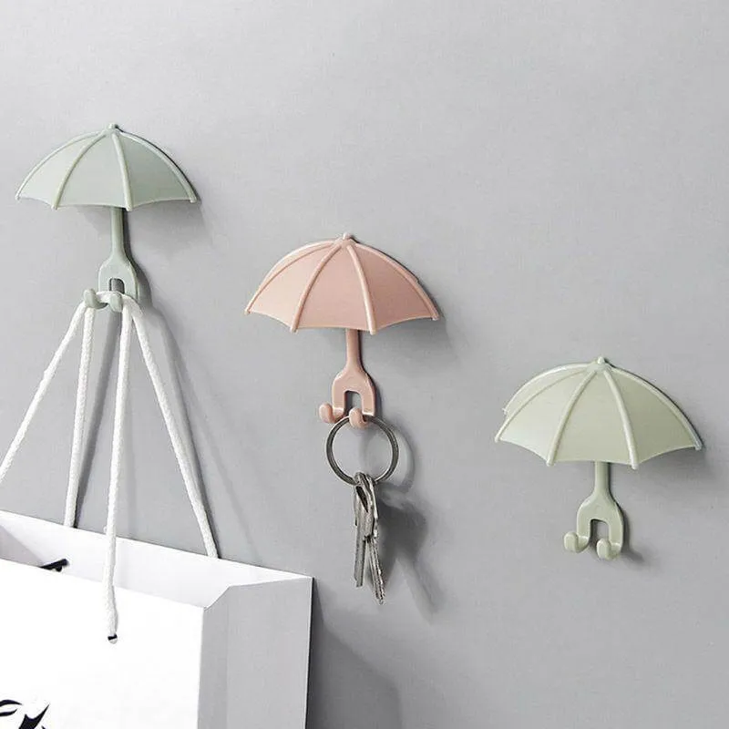 3pcs Set Cute Umbrella Toothbrush Hook