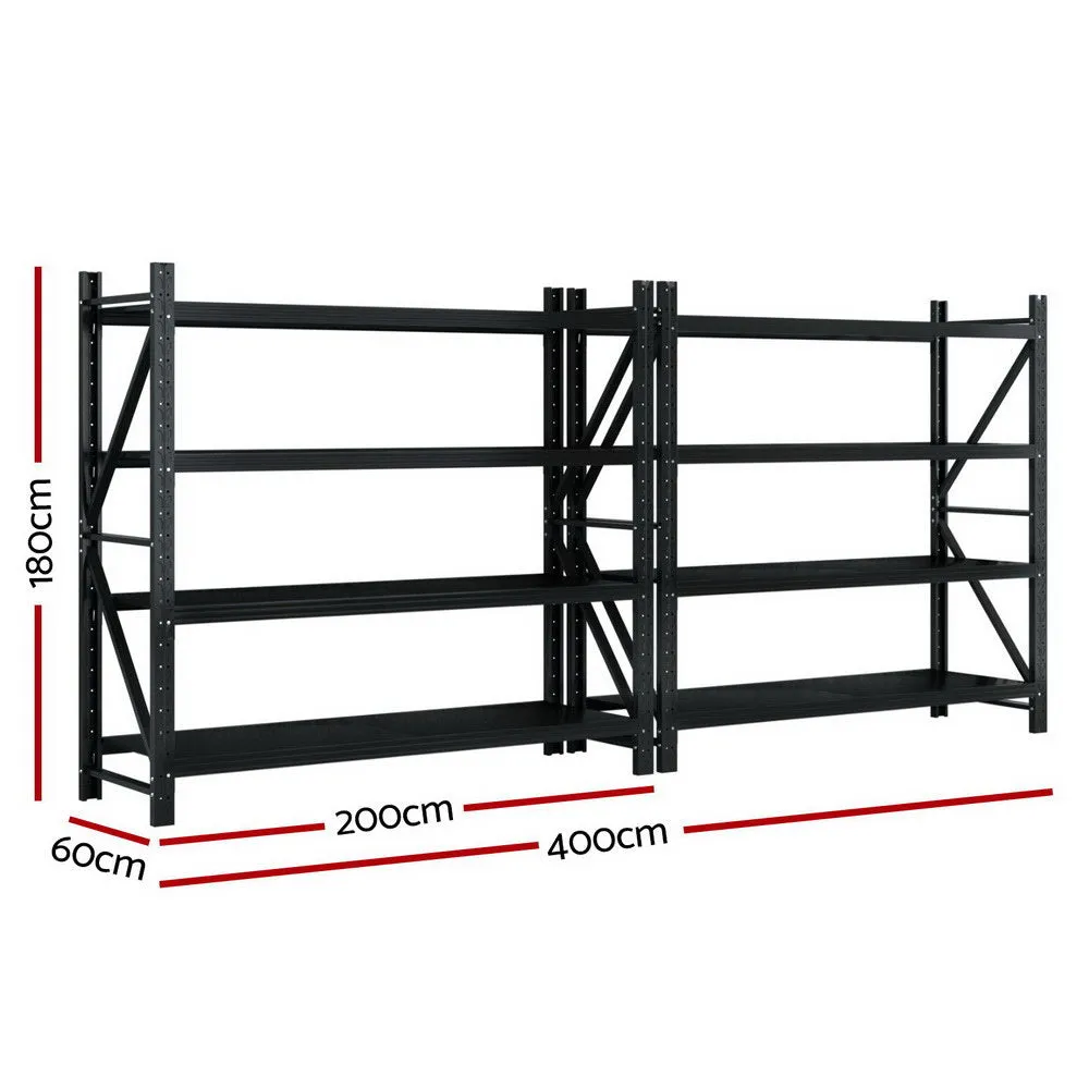 4M x 1.8M Garage Shelving | Warehouse Storage Rack | Black