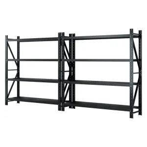 4M x 2M Garage Shelving | Warehouse Storage Rack | Black