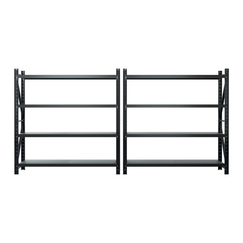 4M x 2M Garage Shelving | Warehouse Storage Rack | Black