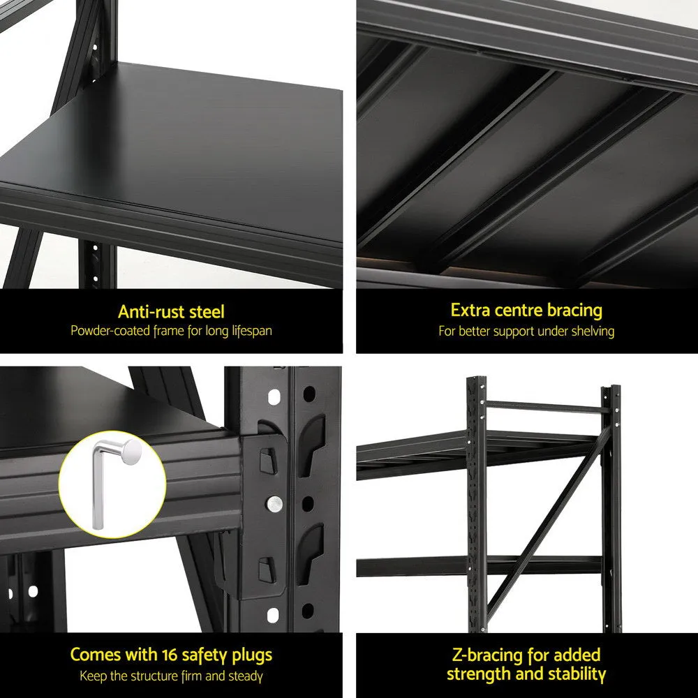 4M x 2M Garage Shelving | Warehouse Storage Rack | Black
