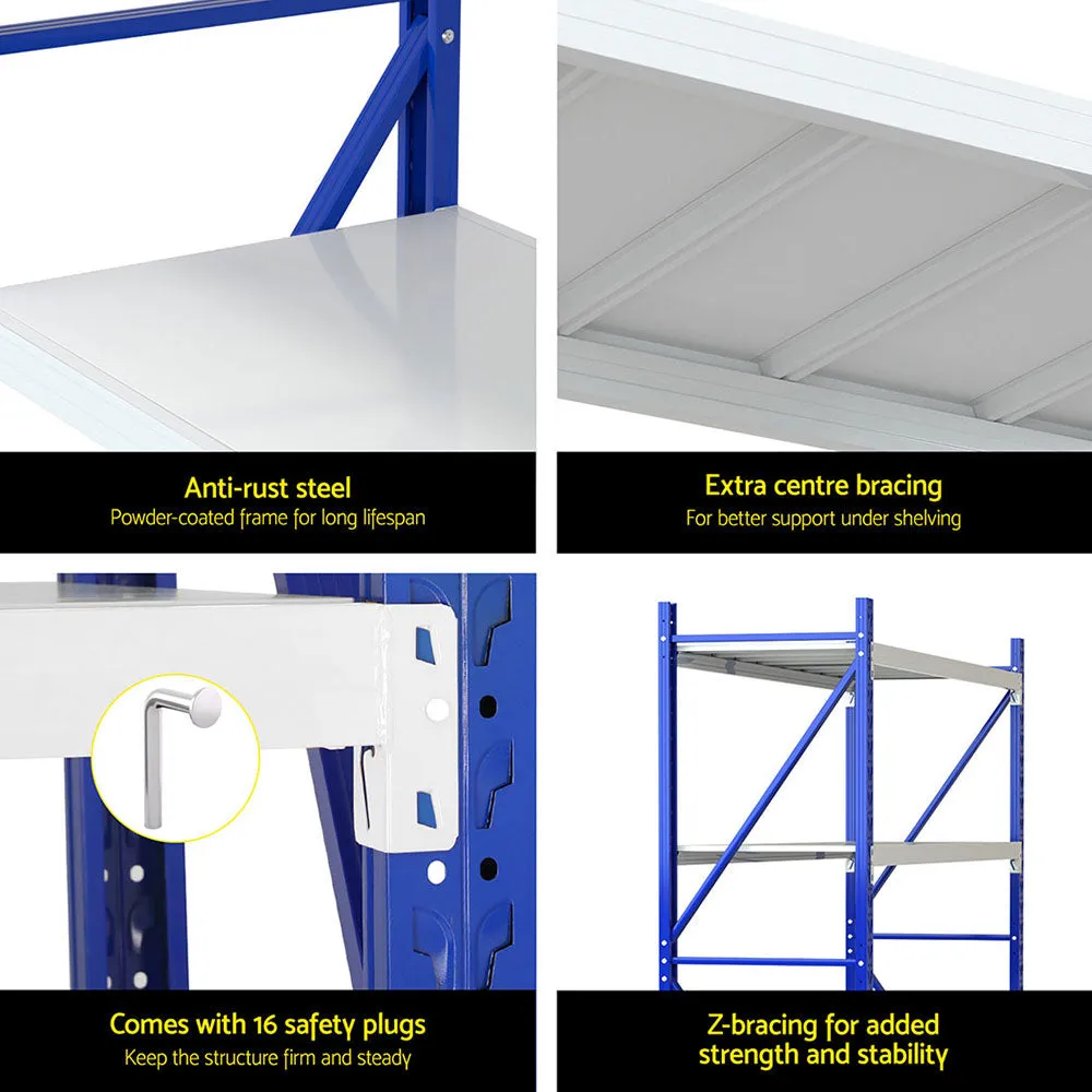 4M x 2M Garage Shelving | Warehouse Storage Rack | Blue