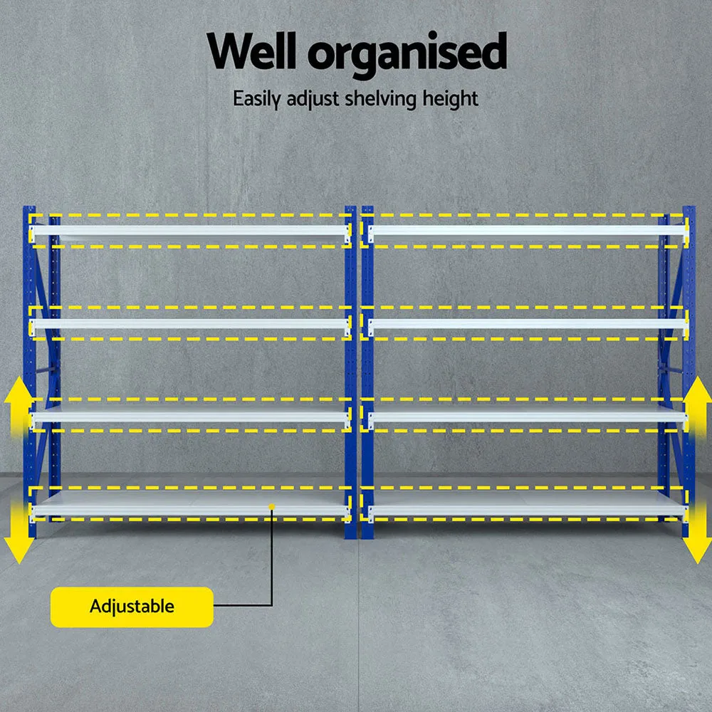 4M x 2M Garage Shelving | Warehouse Storage Rack | Blue