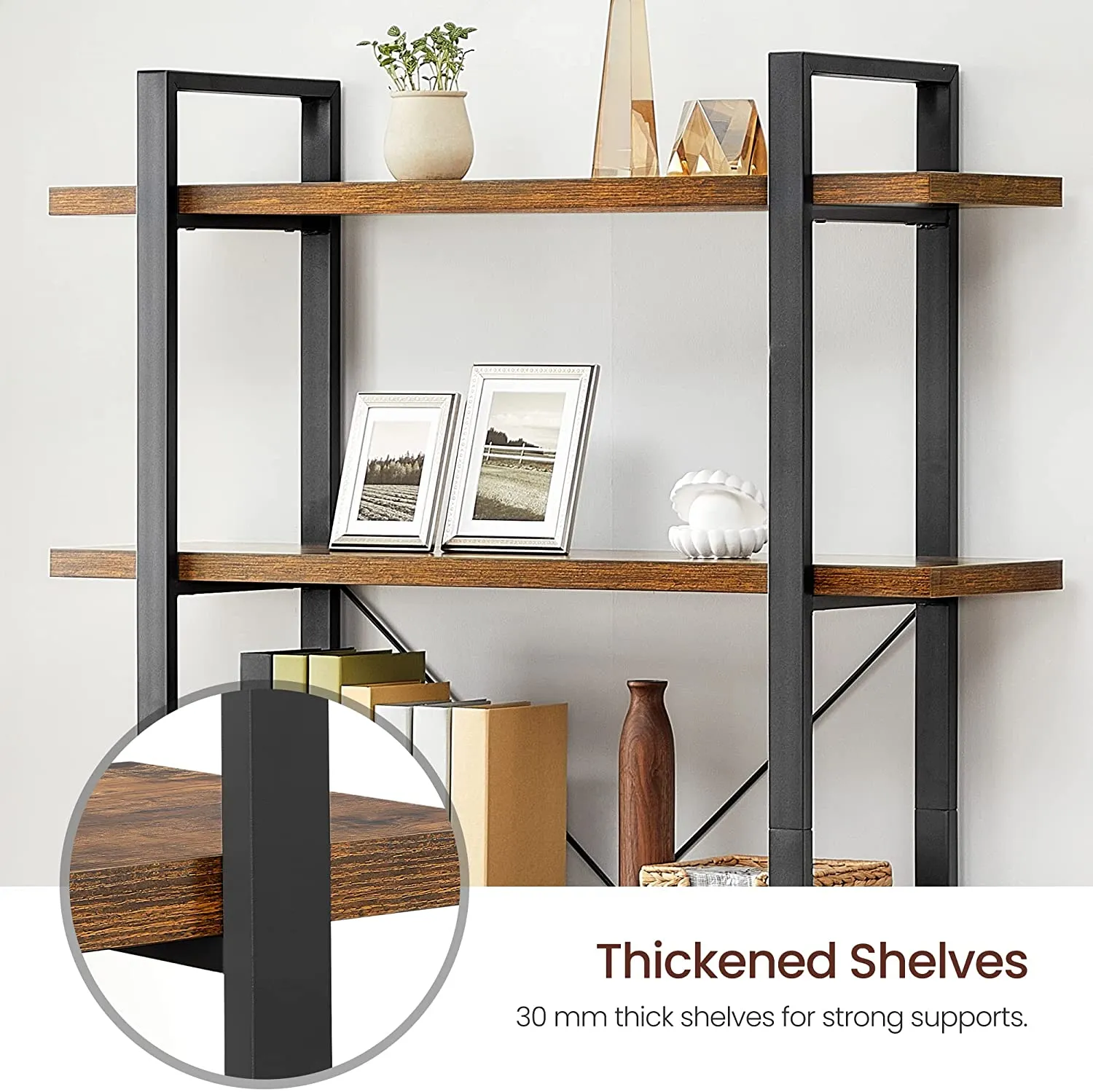 5-Tier Industrial Bookshelf