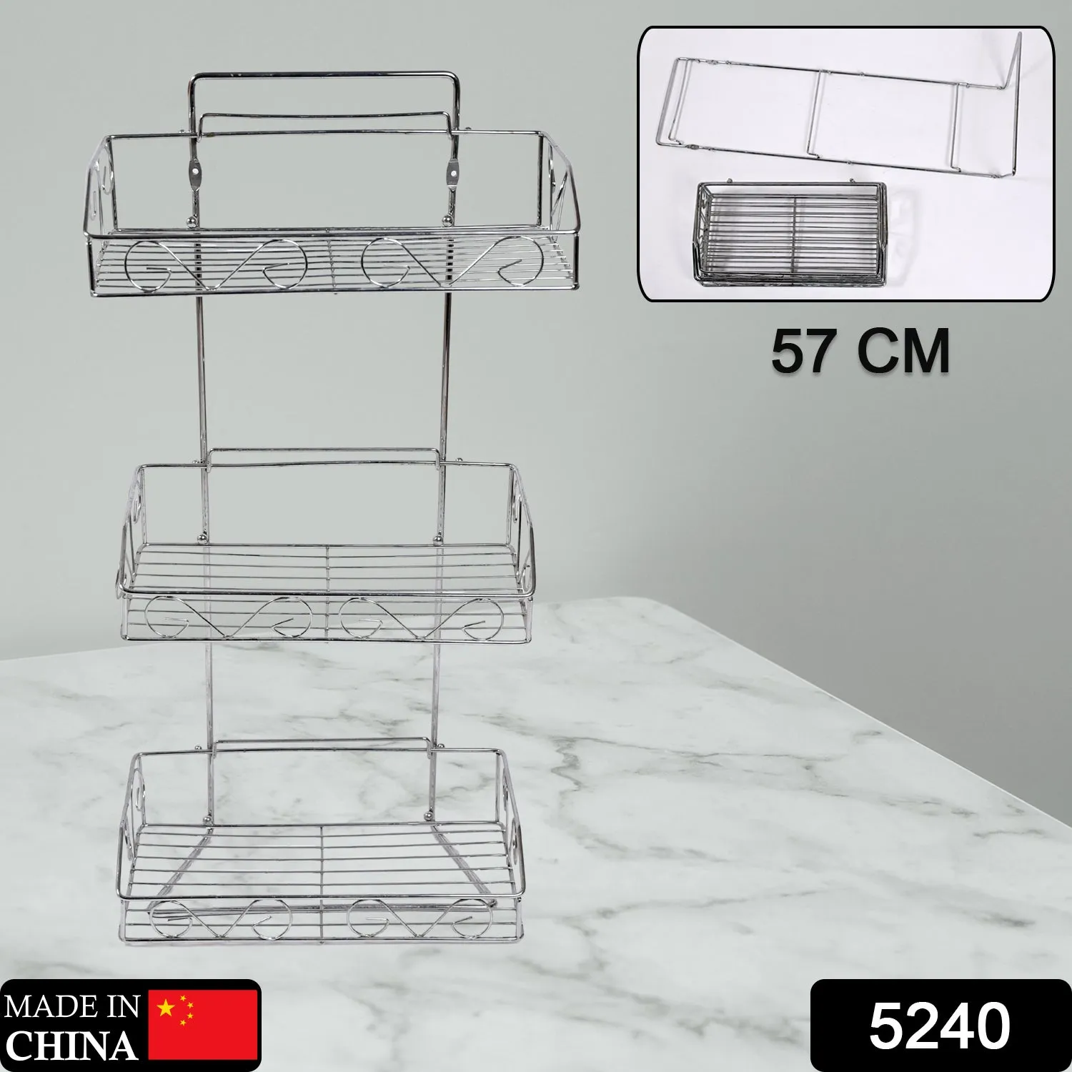 5240 Stainless Steel Detergent Rack  /  Detergent Holder  /  Wall Mounted Rack  /  Bathroom Shelf