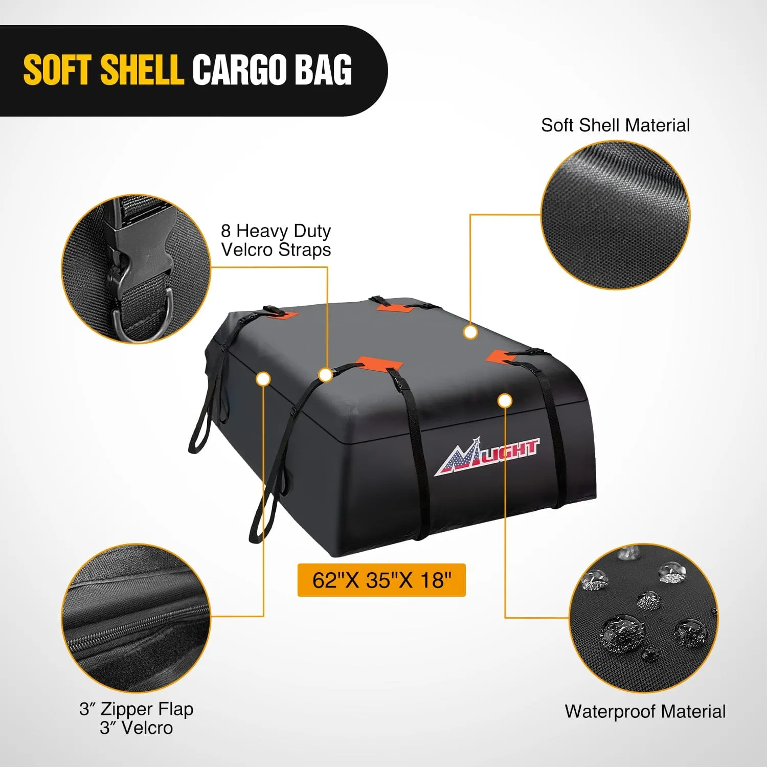 64 x 39 x 6 Inch Universal Roof Rack Cargo Basket Kit