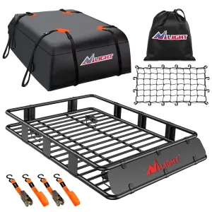 64 x 39 x 6 Inch Universal Roof Rack Cargo Basket Kit