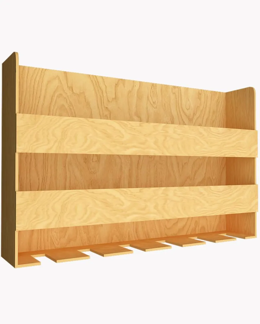 Aesthetic Backlit Wall Mounted Bar Shelf In Light Oak Finish | 24 X 15 inches
