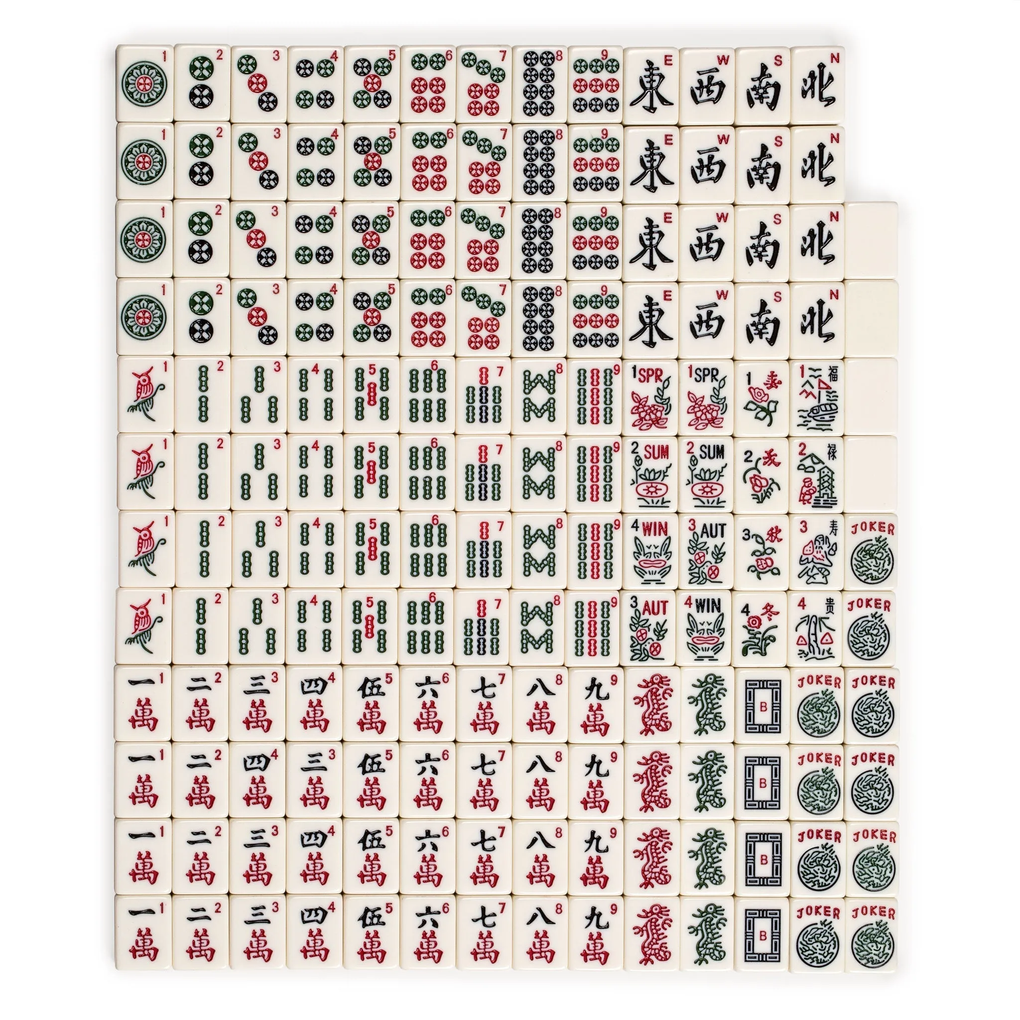 American Mahjong Game Set, "Sapphire" with Blue Soft Case - Racks with Pushers, Scoring Coins, Dice, and Wind Indicator
