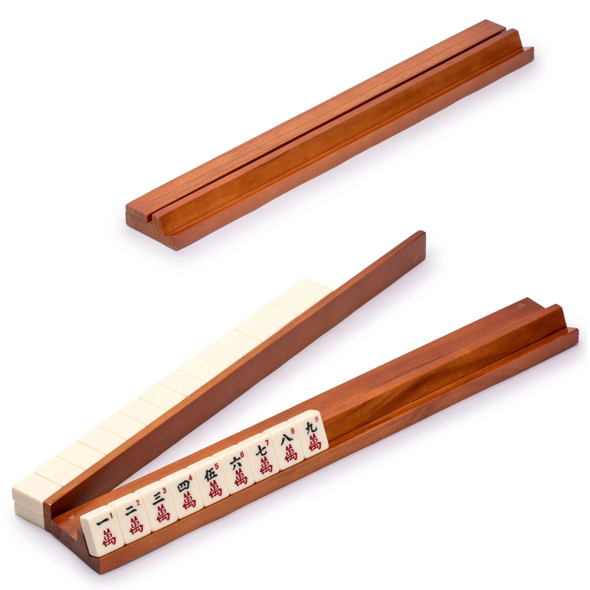 American Mahjong Game Set, "Sapphire" with Blue Soft Case - Racks with Pushers, Scoring Coins, Dice, and Wind Indicator