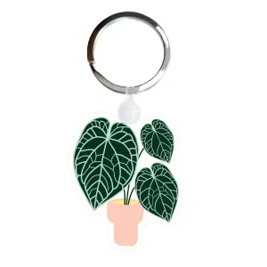 Anthurium Crystallinum Plant Acrylic Keychain