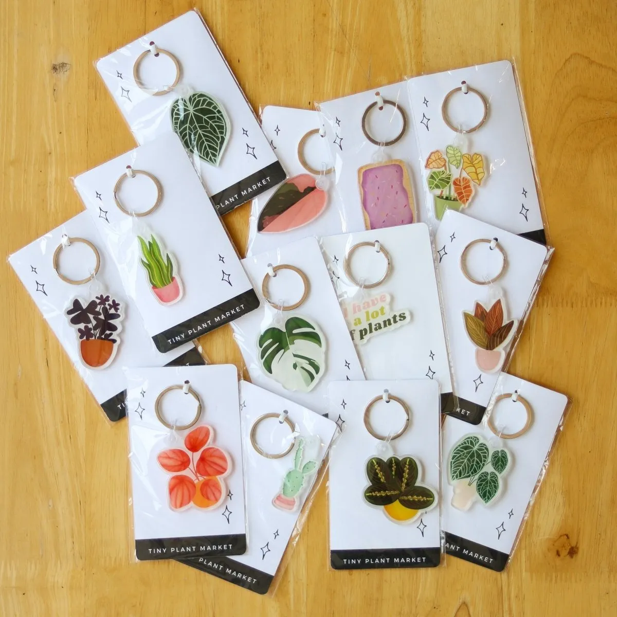 Anthurium Crystallinum Plant Acrylic Keychain