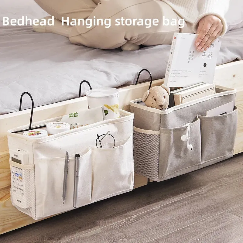 Bedside Storage Rack Dorm Room Hanging Basket for Bedroom Organization