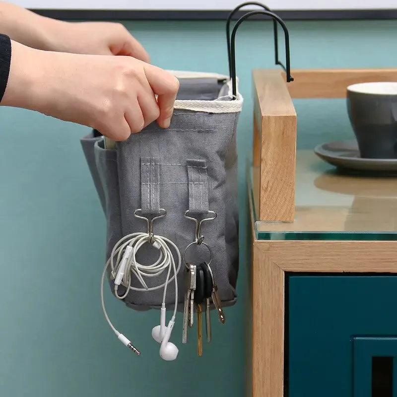 Bedside Storage Rack Dorm Room Hanging Basket for Bedroom Organization