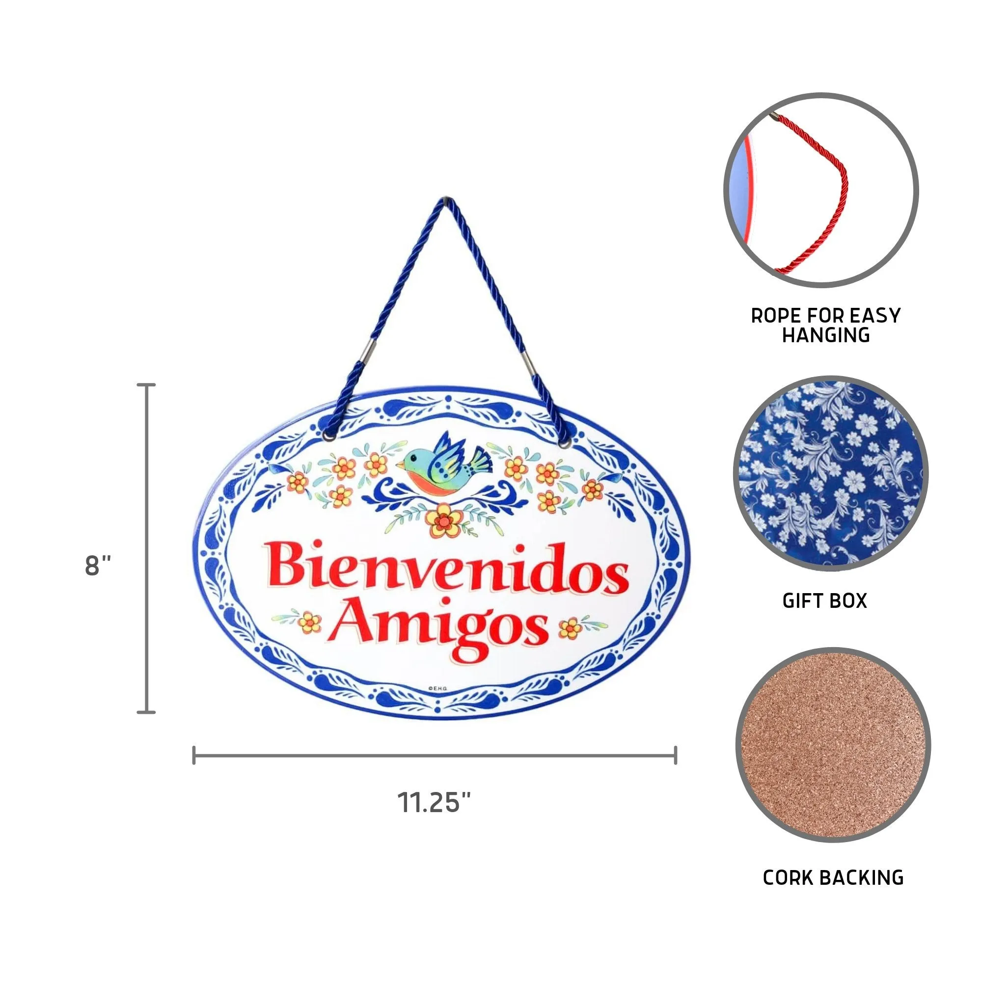 Bienvenidos Amigos Decorative Door Sign