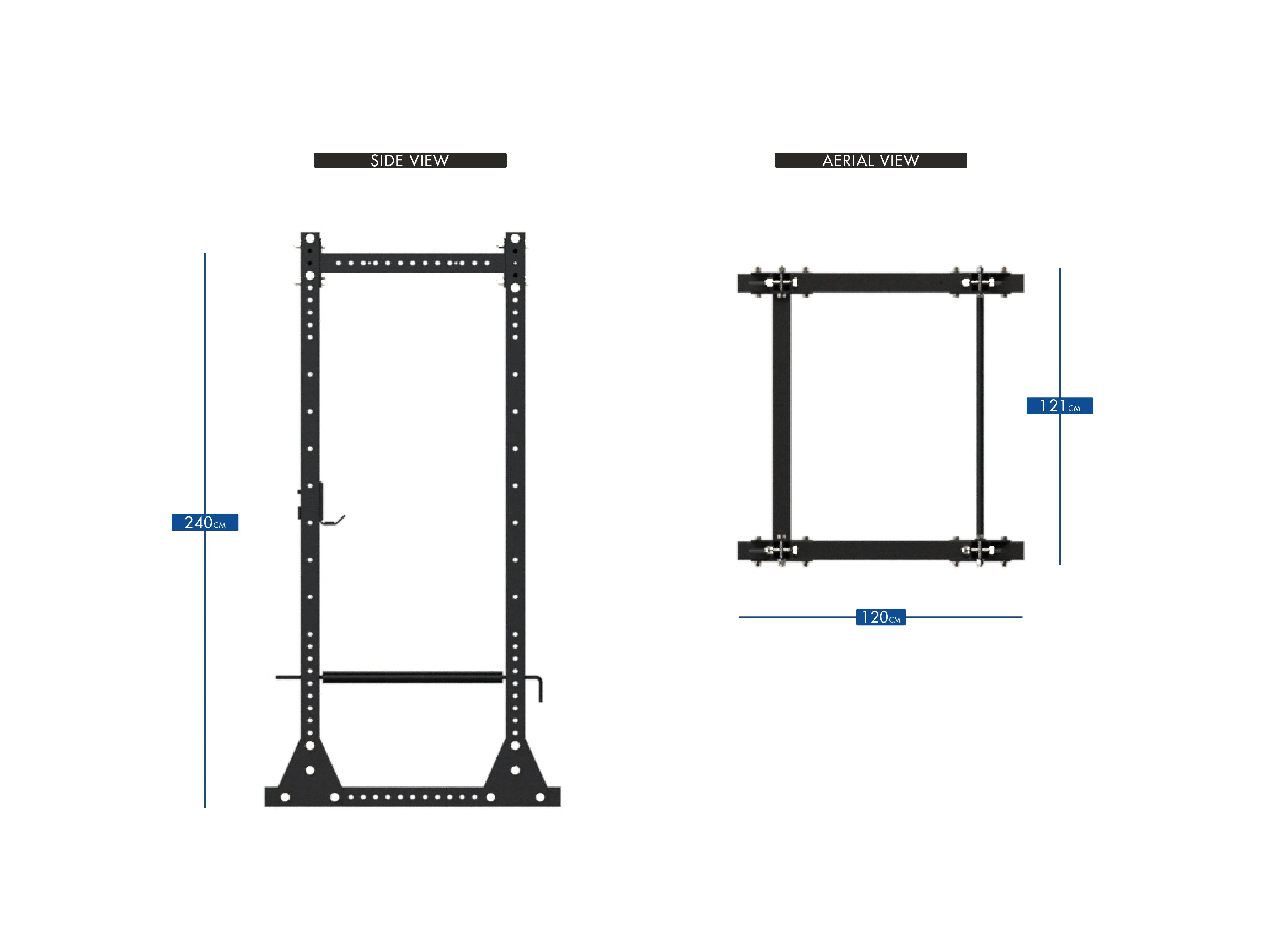 Bulldog Gear - MLPR-FF-750 Flat Foot Freestanding Power Rack With Pull Up Bars