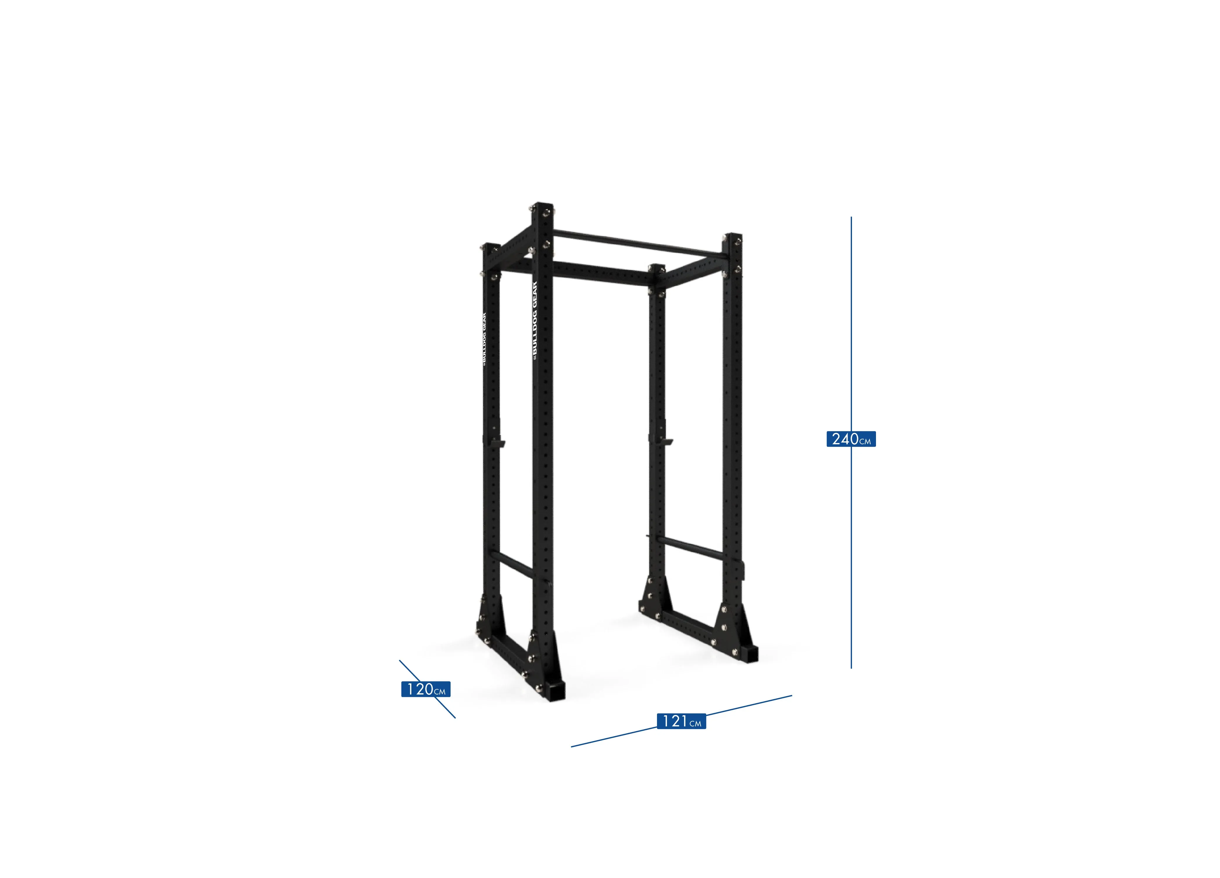 Bulldog Gear - MLPR-FF-750 Flat Foot Freestanding Power Rack With Pull Up Bars