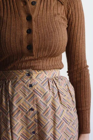 Button Front Skirt