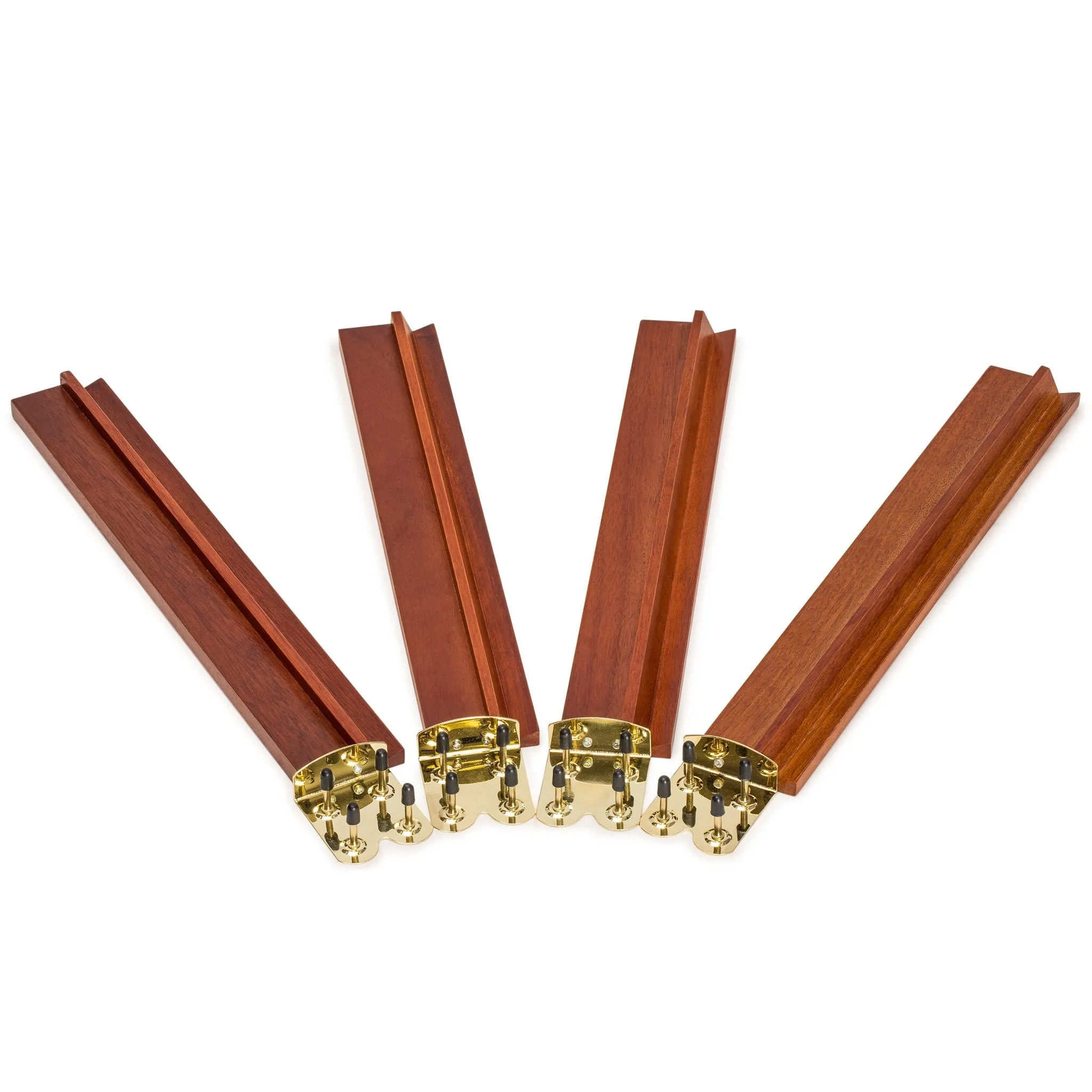 Classic Wooden Mahjong Racks, 18" - Mahogany Color - Set of 4