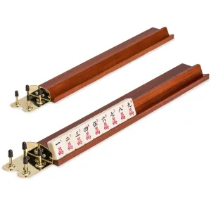 Classic Wooden Mahjong Racks, 18" - Mahogany Color - Set of 4