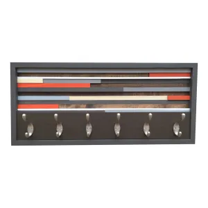 Coat Rack with Hooks - Key/Umbrella Hanger - Wood Wall Art 12x27