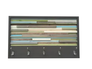 Coat Rack with Hooks - Wood Wall Art - Reclaimed Wood Art Sculpture
