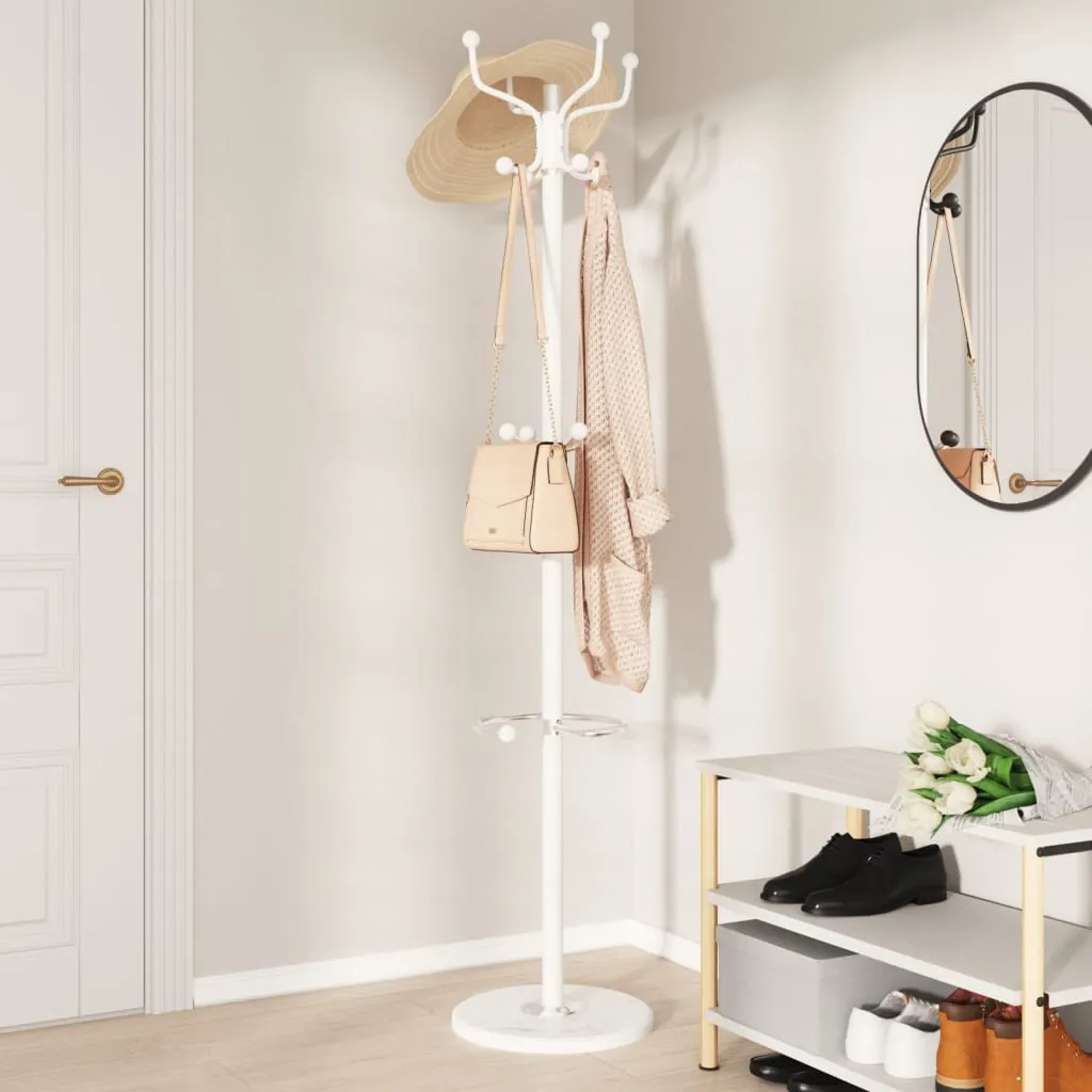 Coat Stand with Umbrella Holder White 180 cm Powder-coated Iron