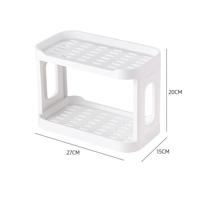 Double-Layer Desktop Storage Rack for Bathroom and Kitchen
