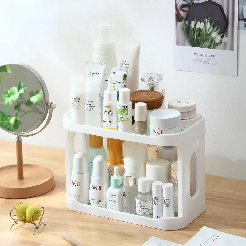 Double-Layer Desktop Storage Rack for Bathroom and Kitchen