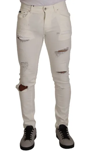 Elegant White Skinny Denim Jeans