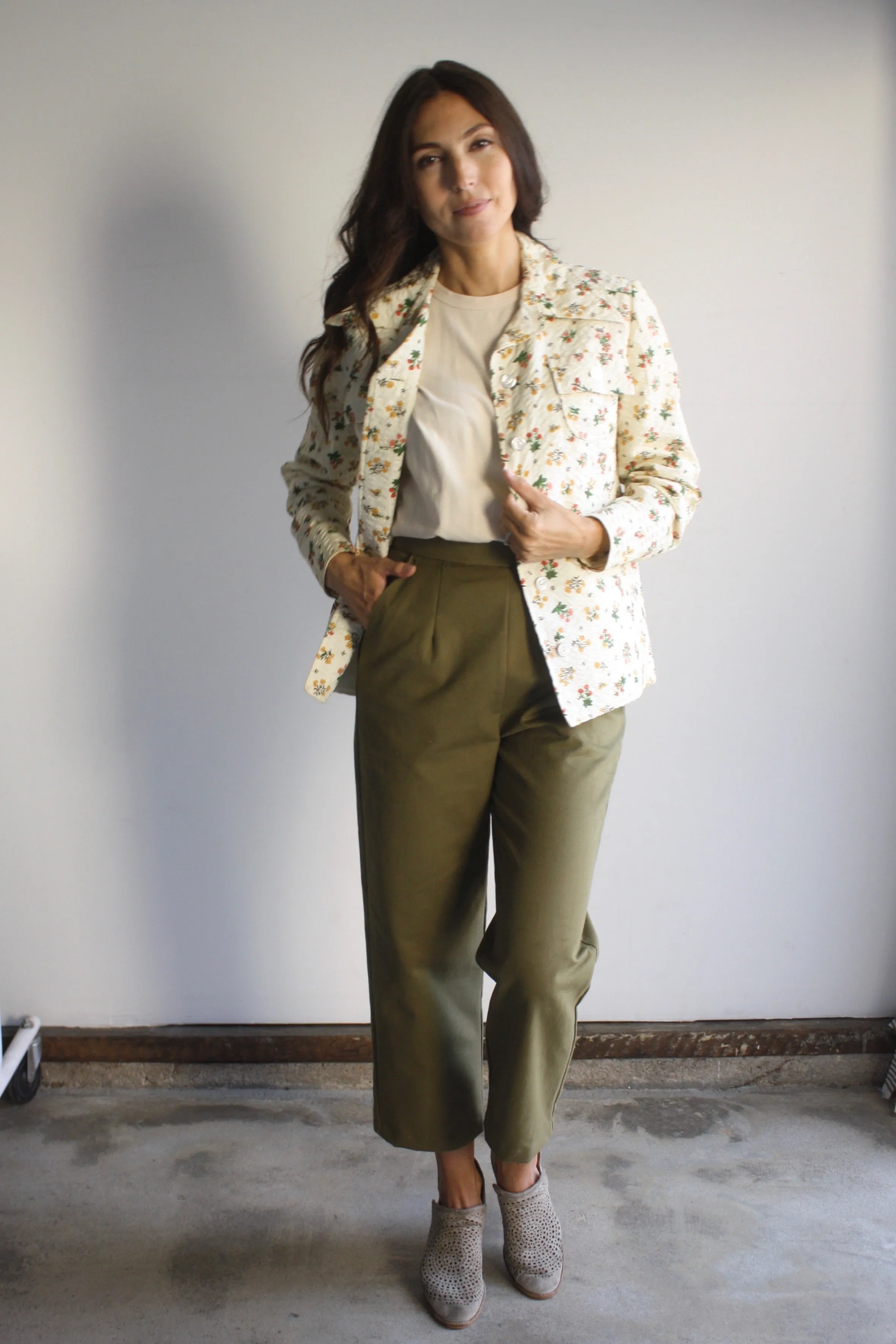 Floral Seersucker Blazer