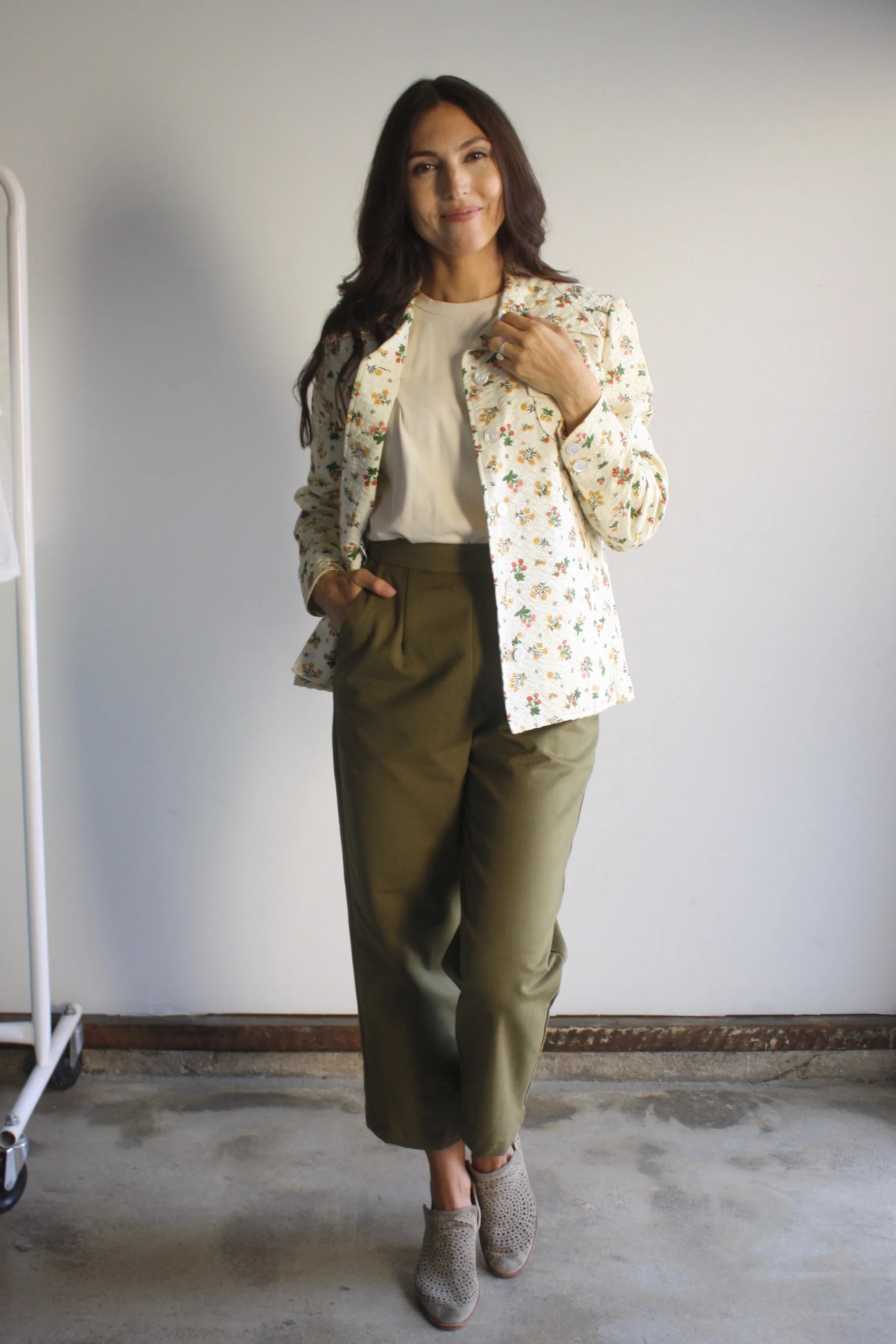 Floral Seersucker Blazer