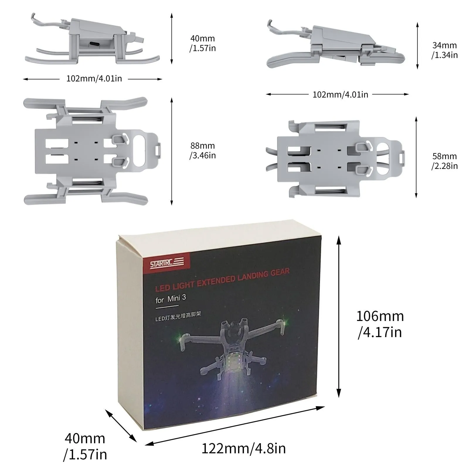Foldable Landing Gear for Dji Mini 3 - Anti-fall & Heightened