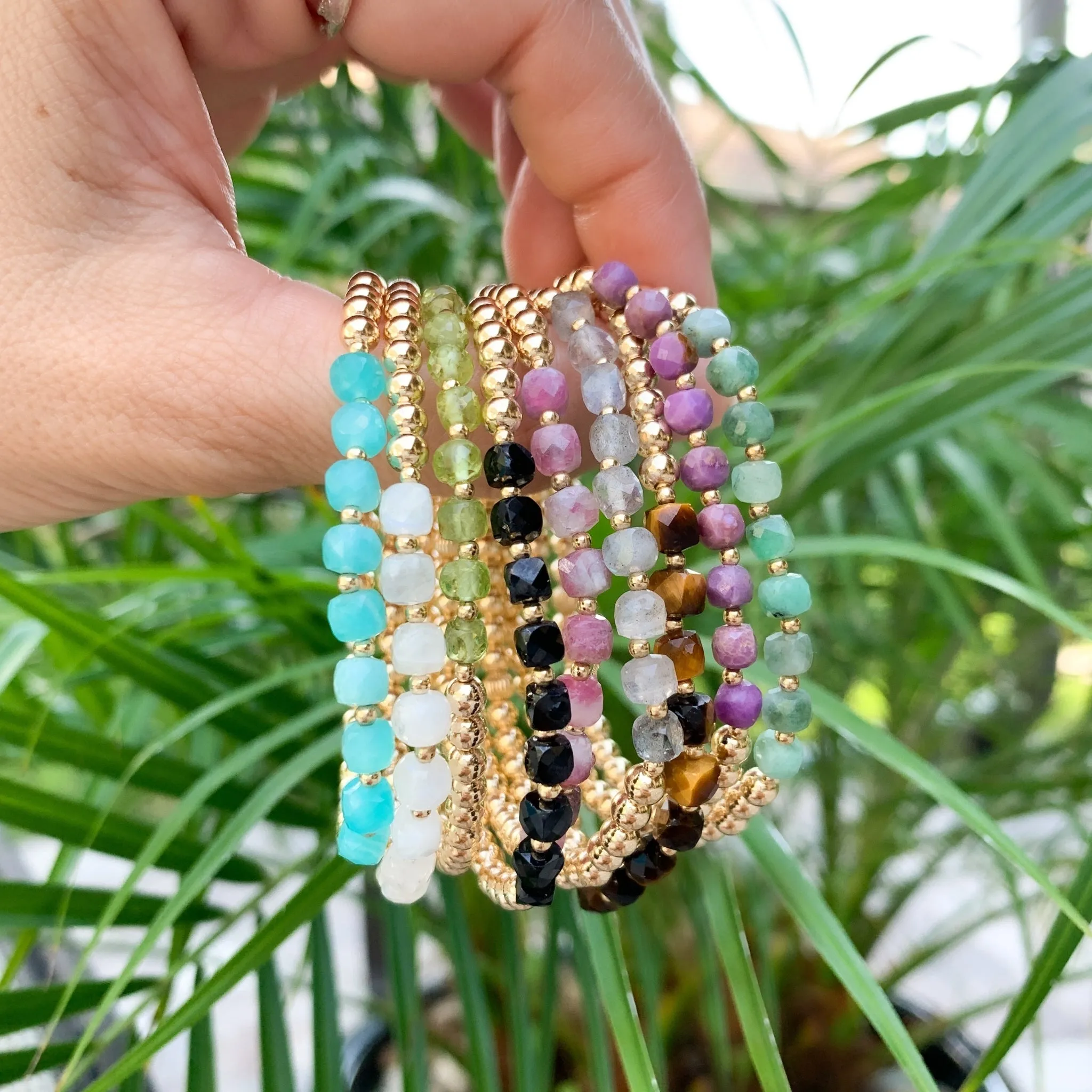 Gold Beaded Bracelet | Labradorite