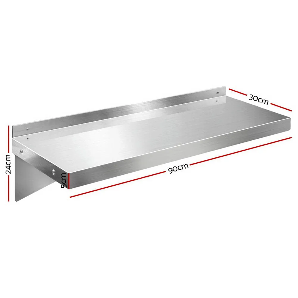 Heavy-Duty 900mm Stainless Steel Wall Shelf, Rust-Proof - Cefito