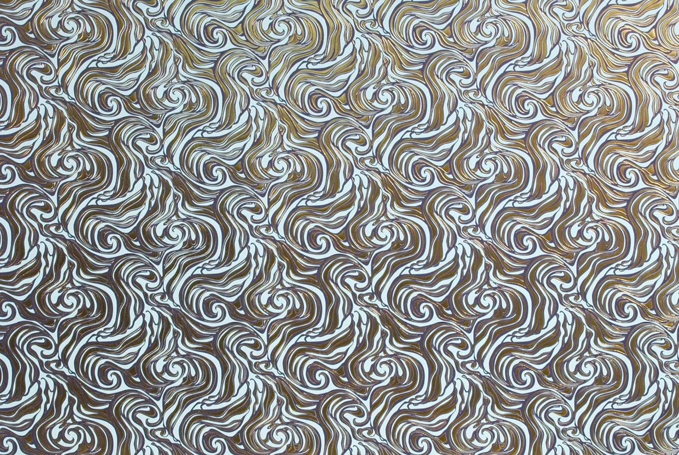 Italian Letterpress Marble Azure/Gold