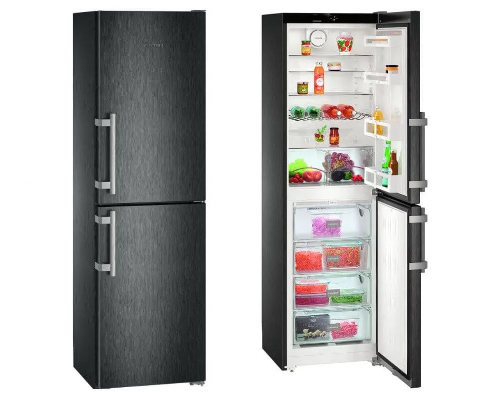 Liebherr CNBS3915 350 Litre Comfort Freestanding Fridge Freezer with NoFrost- 60cm Wide- BlackSteel