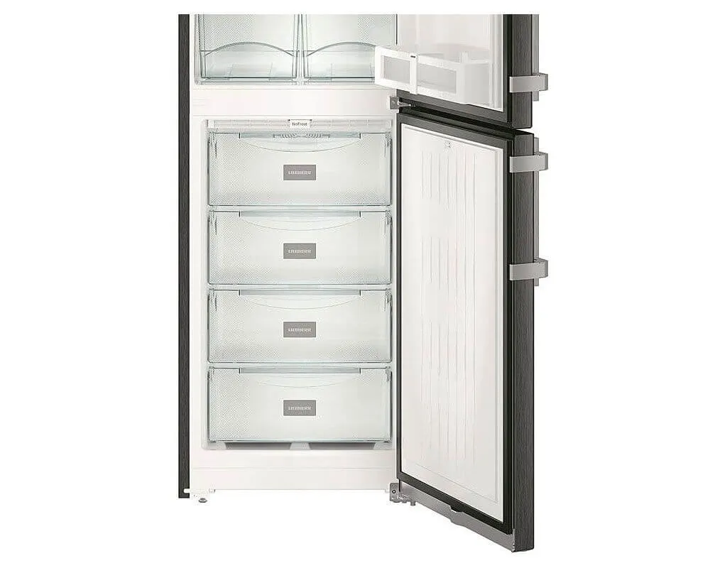Liebherr CNBS3915 350 Litre Comfort Freestanding Fridge Freezer with NoFrost- 60cm Wide- BlackSteel